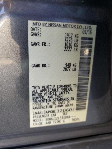 Photo 10 from auction – 2017 NISSAN ALTIMA 2.5 with VIN 1N4AL3APXHC120607