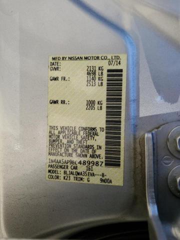 Photo 10 from auction – 2014 NISSAN MAXIMA S with VIN 1N4AA5AP9EC489987