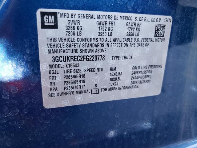 Photo 10 from auction – 2015 CHEVROLET SILVERADO with VIN 3GCUKREC2FG220778