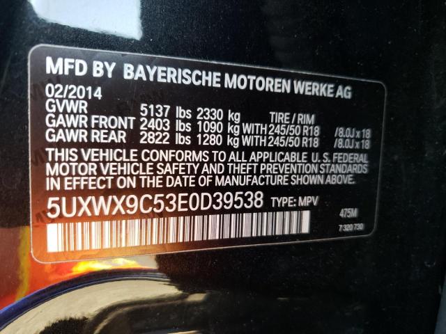 Photo 10 from auction – 2014 BMW X3 XDRIVE2 with VIN 5UXWX9C53E0D39538