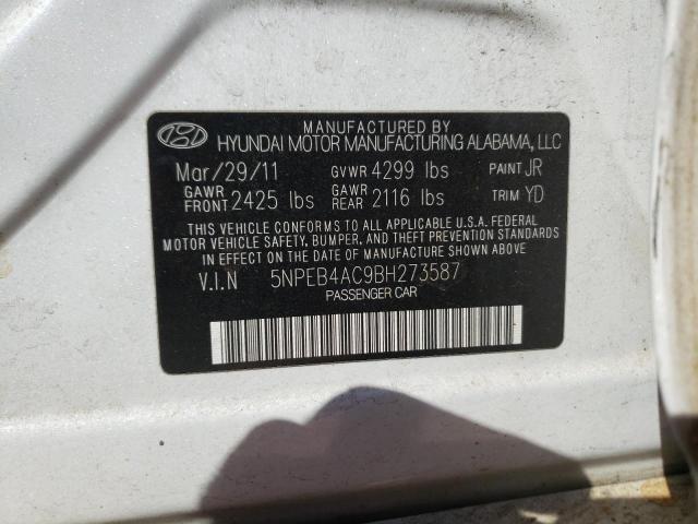 Photo 10 from auction – 2011 HYUNDAI SONATA GLS with VIN 5NPEB4AC9BH273587