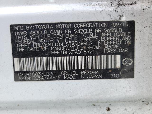 Photo 10 from auction – 2015 LEXUS GS 350 with VIN JTHBE1BLXFA018921
