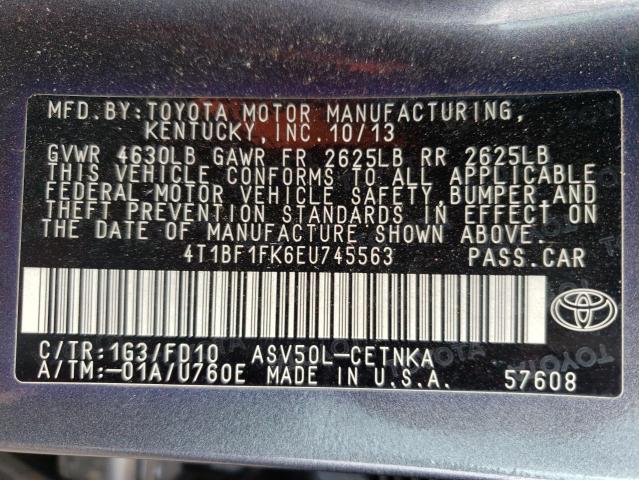 Photo 10 from auction – 2014 TOYOTA CAMRY L with VIN 4T1BF1FK6EU745563