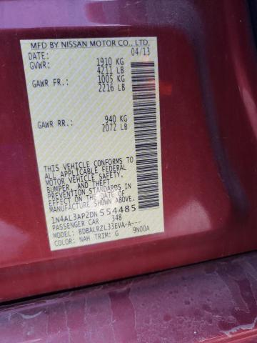 Photo 10 from auction – 2013 NISSAN ALTIMA 2.5 with VIN 1N4AL3AP2DN554485