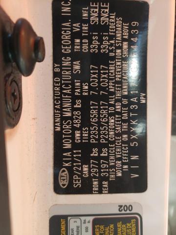 Photo 10 from auction – 2012 KIA SORENTO BA with VIN 5XYKT3A17CG254439