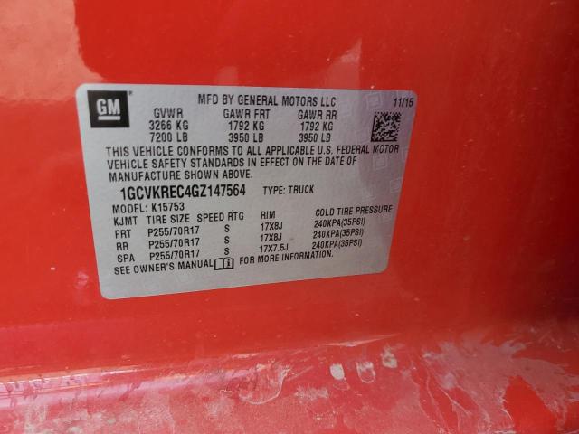 Photo 10 from auction – 2016 CHEVROLET SILVERADO with VIN 1GCVKREC4GZ147564