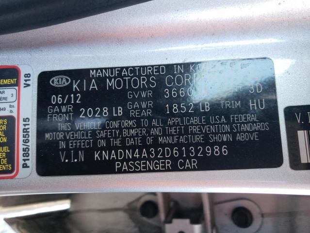 Photo 10 from auction – 2013 KIA RIO EX with VIN KNADN4A32D6132986