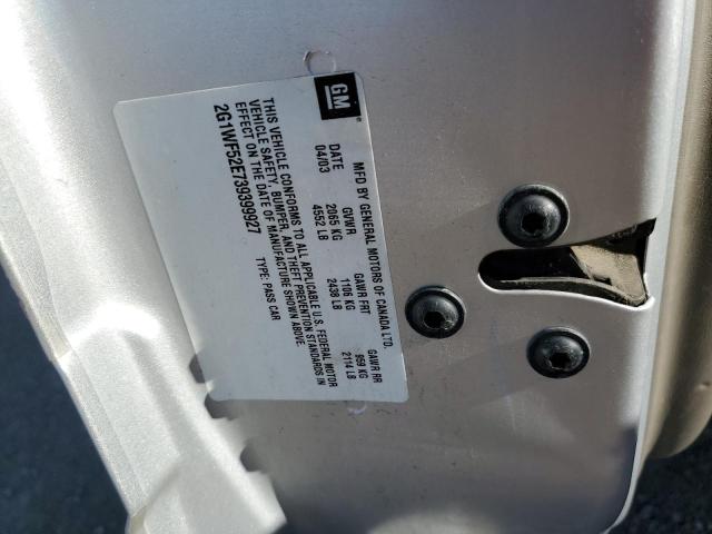 Photo 10 from auction – 2003 CHEVROLET IMPALA with VIN 2G1WF52E739399927