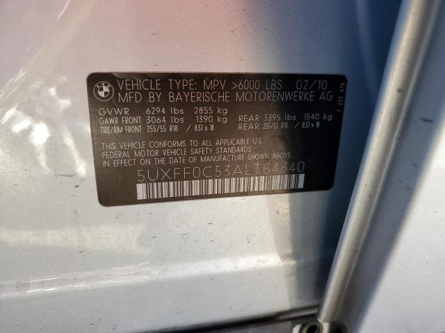 Photo 10 from auction – 2010 BMW X5 XDRIVE3 with VIN 5UXFF0C53ALT84340