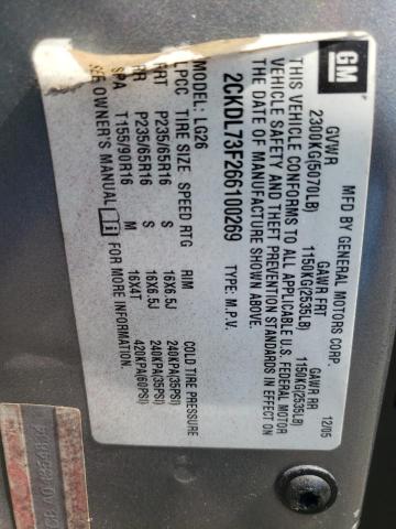 Photo 10 from auction – 2006 PONTIAC TORRENT with VIN 2CKDL73F266100269