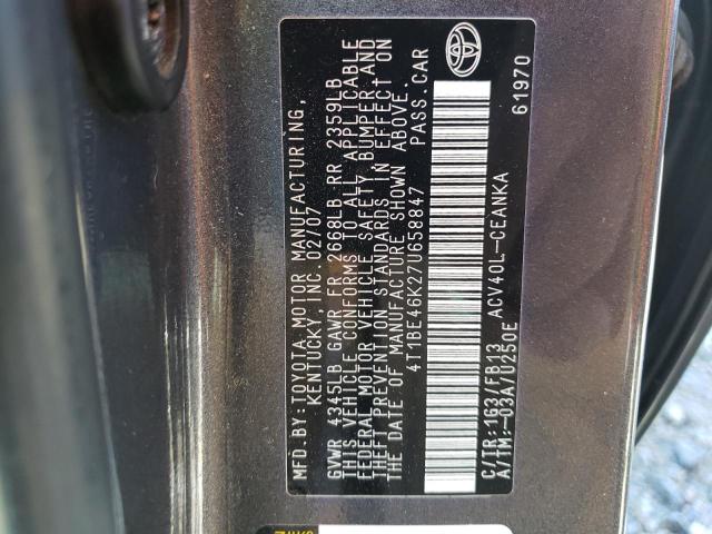 Photo 10 from auction – 2007 TOYOTA CAMRY CE with VIN 4T1BE46K27U658847