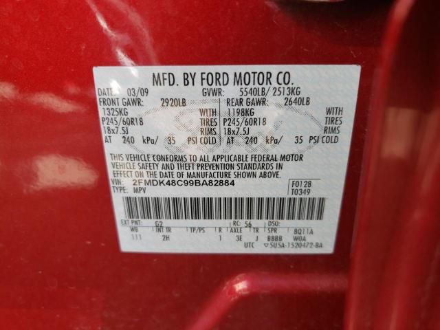 Photo 10 from auction – 2009 FORD EDGE SEL with VIN 2FMDK48C99BA82884