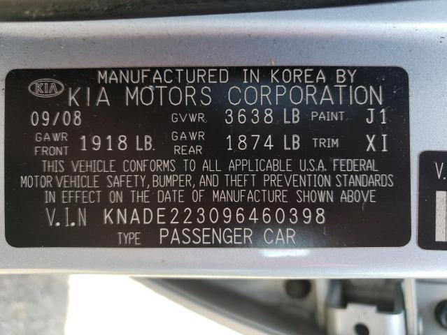 Photo 10 from auction – 2009 KIA RIO BASE with VIN KNADE223096460398
