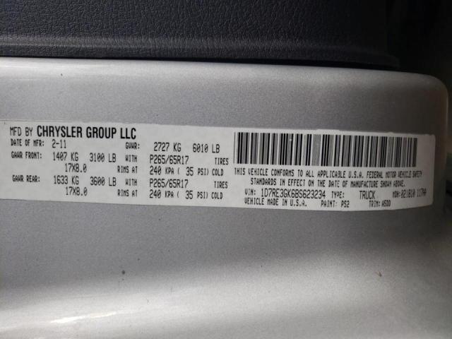 Photo 10 from auction – 2011 DODGE DAKOTA with VIN 1D7RE3GK6BS623234