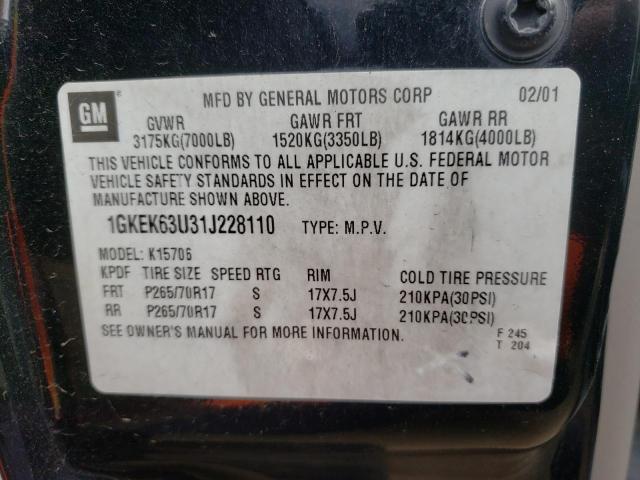 Photo 10 from auction – 2001 GMC DENALI with VIN 1GKEK63U31J228110