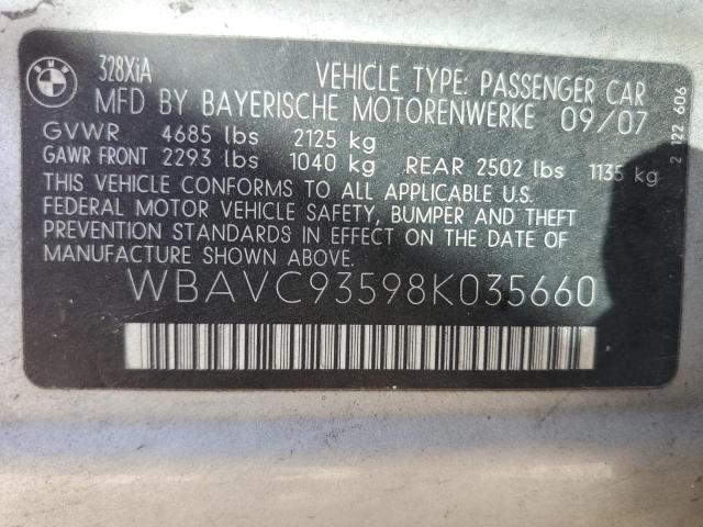 Photo 10 from auction – 2008 BMW 328XI with VIN WBAVC93598K035660