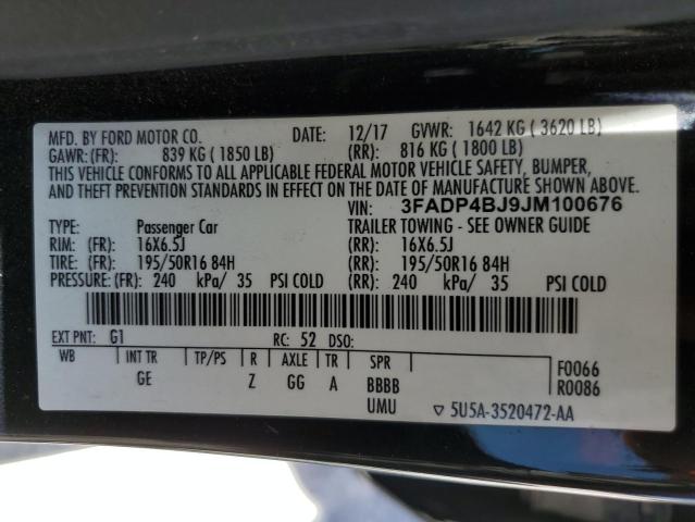 Photo 10 from auction – 2018 FORD FIESTA SE with VIN 3FADP4BJ9JM100676
