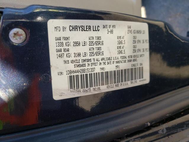 Photo 10 from auction – 2008 DODGE GRAND CARA with VIN 1D8HN44H28B151337