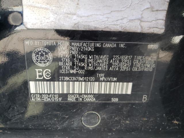 Photo 10 from auction – 2009 TOYOTA RAV4 with VIN 2T3BK33V79W012120