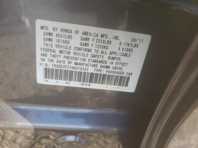Photo 10 from auction – 2017 ACURA ILX BASE W with VIN 19UDE2F37HA016025