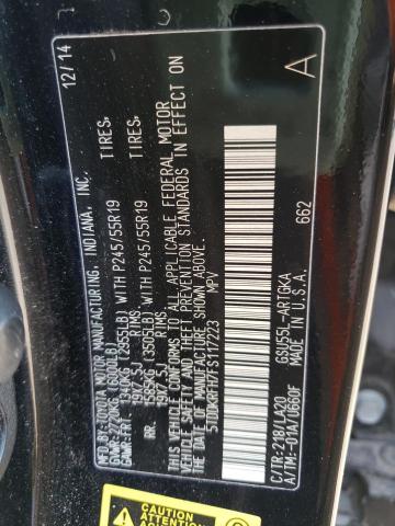 Photo 10 from auction – 2015 TOYOTA HIGHLANDER with VIN 5TDDKRFH7FS117223