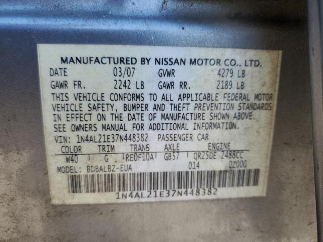 Photo 10 from auction – 2007 NISSAN ALTIMA 2.5 with VIN 1N4AL21E37N448382