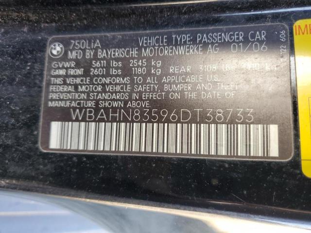 Photo 10 from auction – 2006 BMW 750 LI with VIN WBAHN83596DT38733