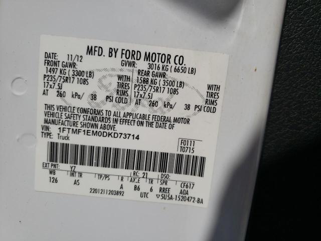 Photo 10 from auction – 2013 FORD F150 with VIN 1FTMF1EM0DKD73714