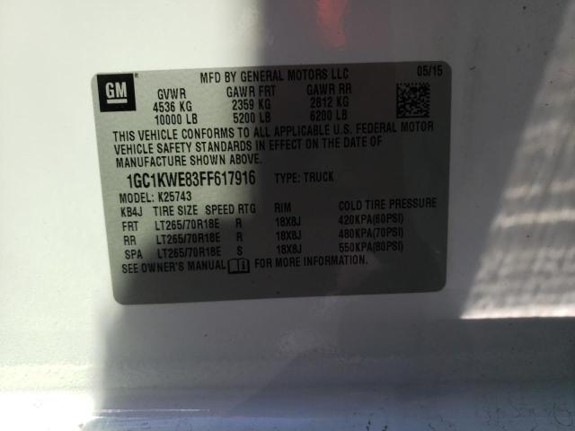 Photo 10 from auction – 2015 CHEVROLET SILVERADO with VIN 1GC1KWE83FF617916