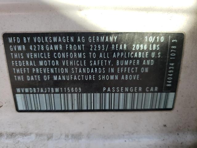 Photo 10 from auction – 2011 VOLKSWAGEN GOLF with VIN WVWDB7AJ7BW115609