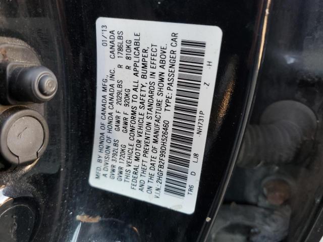 Photo 10 from auction – 2013 HONDA CIVIC EXL with VIN 2HGFB2F99DH526460