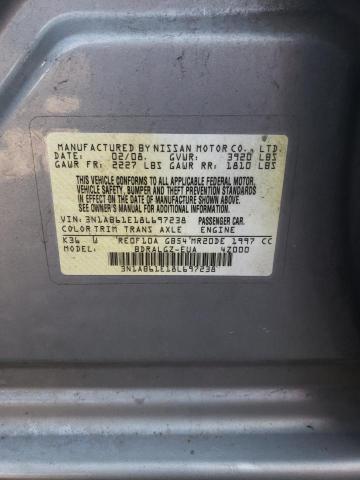 Photo 10 from auction – 2008 NISSAN SENTRA 2.0 with VIN 3N1AB61E18L697238