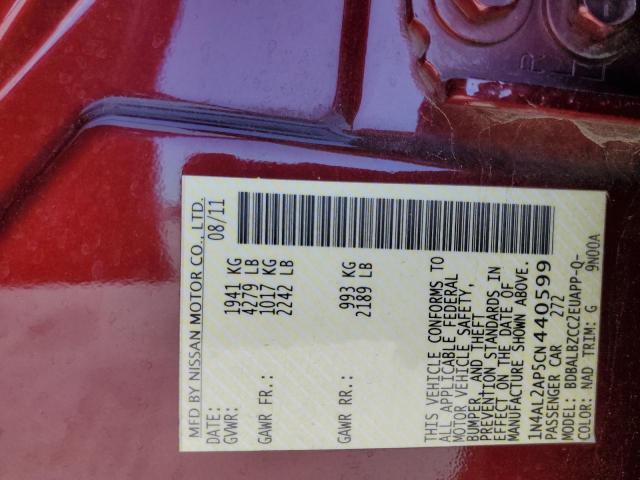 Photo 10 from auction – 2012 NISSAN ALTIMA BAS with VIN 1N4AL2AP5CN440599