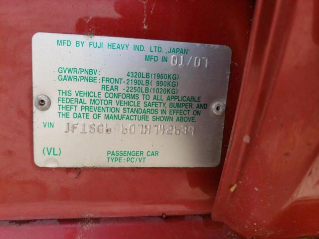 Photo 10 from auction – 2007 SUBARU FORESTER 2 with VIN JF1SG69607H742639
