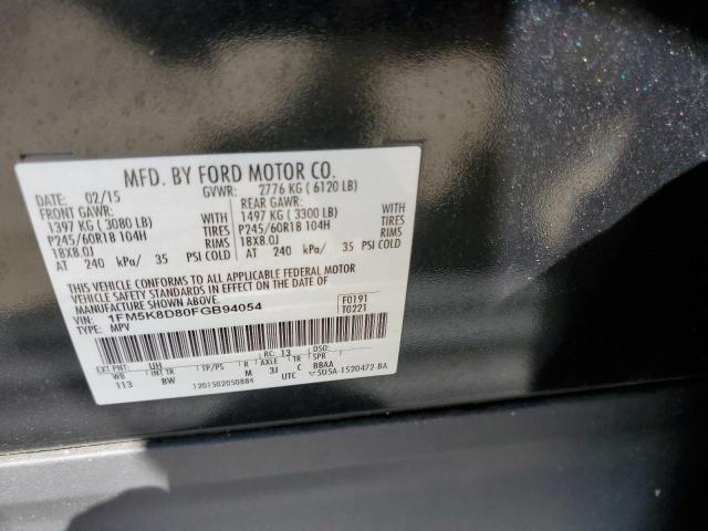 Photo 10 from auction – 2015 FORD EXPLORER X with VIN 1FM5K8D80FGB94054