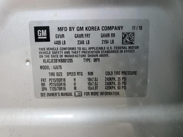 Photo 10 from auction – 2019 BUICK ENCORE PRE with VIN KL4CJESB1KB801205