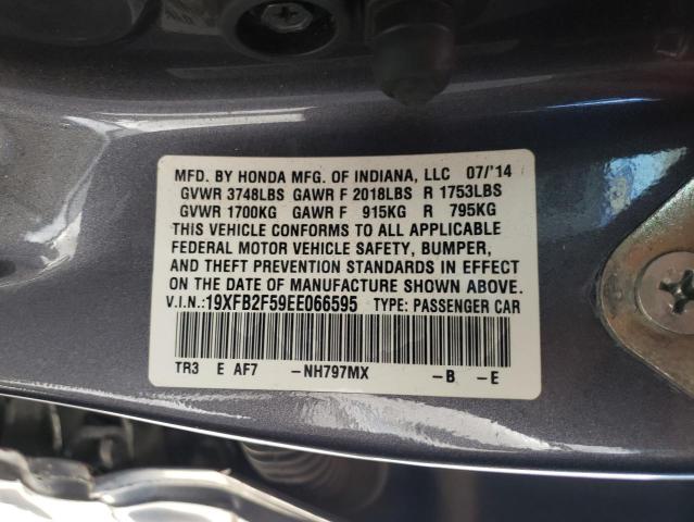 Photo 10 from auction – 2014 HONDA CIVIC LX with VIN 19XFB2F59EE066595