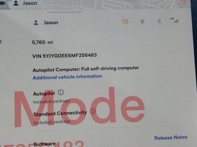 Photo 8 from auction – 2021 TESLA MODEL Y with VIN 5YJYGDEE6MF256483