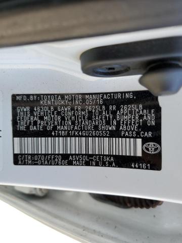 Photo 10 from auction – 2016 TOYOTA CAMRY LE with VIN 4T1BF1FK4GU260552