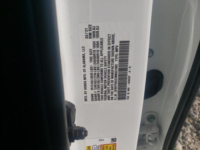 Photo 10 from auction – 2021 HONDA PILOT EX with VIN 5FNYF5H37MB031962