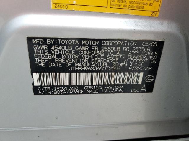 Photo 10 from auction – 2006 LEXUS GS 300 with VIN JTHBH96S365012006
