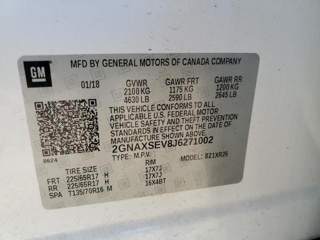 Photo 10 from auction – 2018 CHEVROLET EQUINOX LT with VIN 2GNAXSEV8J6271002