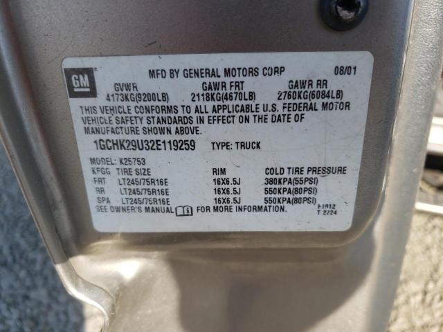 Photo 10 from auction – 2002 CHEVROLET SILVERADO with VIN 1GCHK29U32E119259
