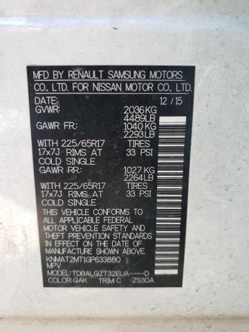 Photo 10 from auction – 2016 NISSAN ROGUE S with VIN KNMAT2MT1GP633880