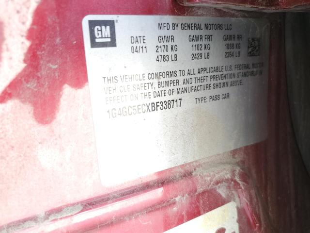 Photo 10 from auction – 2011 BUICK LACROSSE C with VIN 1G4GC5ECXBF338717