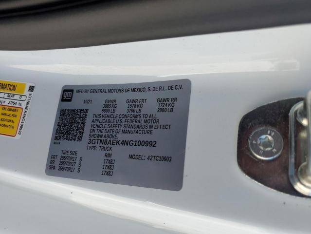 Photo 10 from auction – 2022 GMC SIERRA LIM with VIN 3GTN8AEK4NG100992