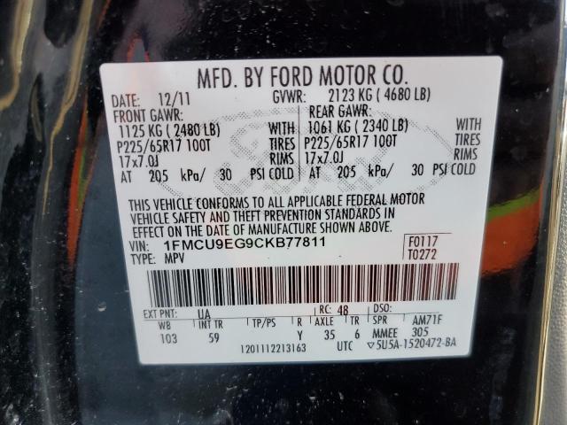 Photo 10 from auction – 2012 FORD ESCAPE LIM with VIN 1FMCU9EG9CKB77811