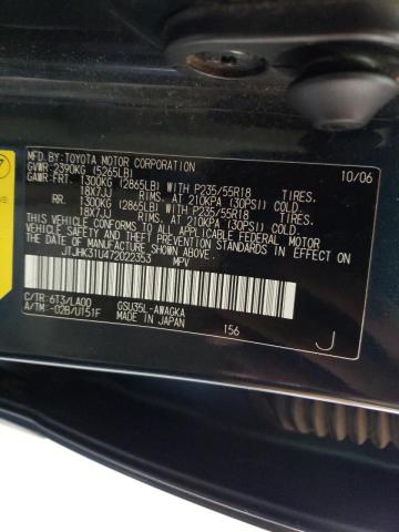 Photo 10 from auction – 2007 LEXUS RX 350 with VIN JTJHK31U472022353