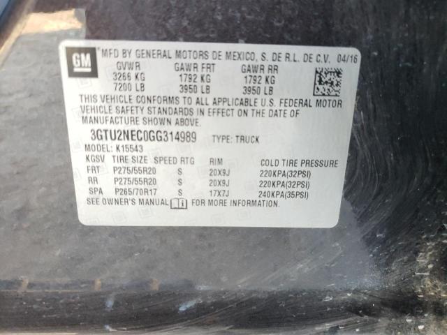 Photo 10 from auction – 2016 GMC SIERRA K15 with VIN 3GTU2NEC0GG314989