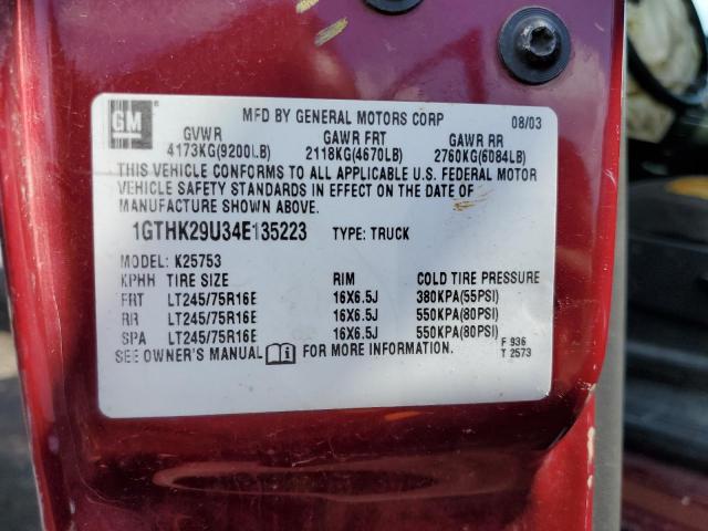 Photo 10 from auction – 2004 GMC SIERRA K25 with VIN 1GTHK29U34E135223